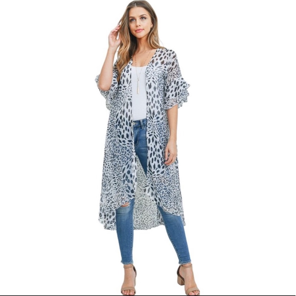 Leopard print kimono